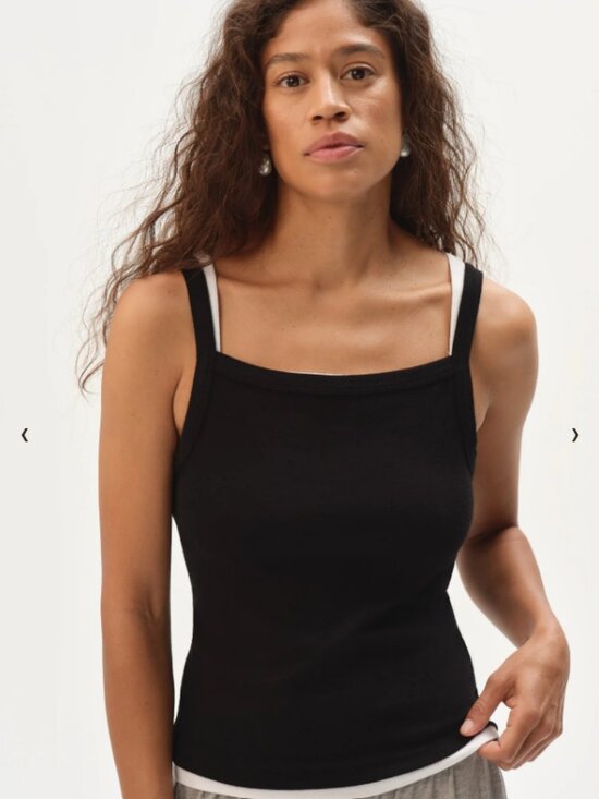 DONNI. Tops - Donni The Baby Rib Square Neck Tank / Black / Size L